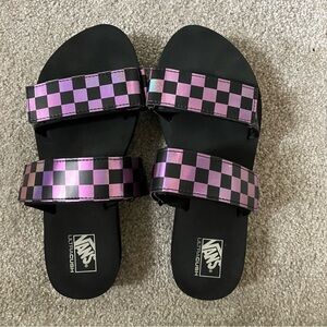 Vans Cayucas Slide Mega Platform Iridescent/Holo Purple Check